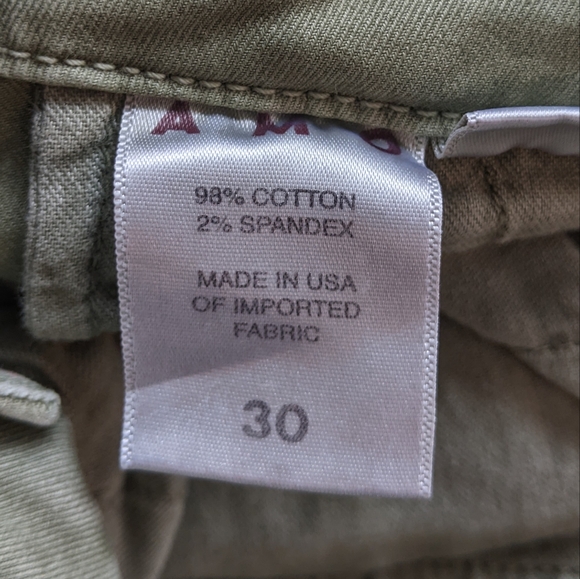 AMO Claudette Wide Leg Chino Pants Army Green Womens Size 30 - Picture 5 of 6